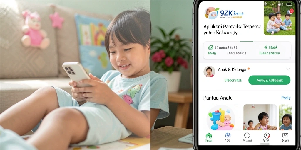 Antarmuka aplikasi 9ZK untuk memantau anak secara efektif.