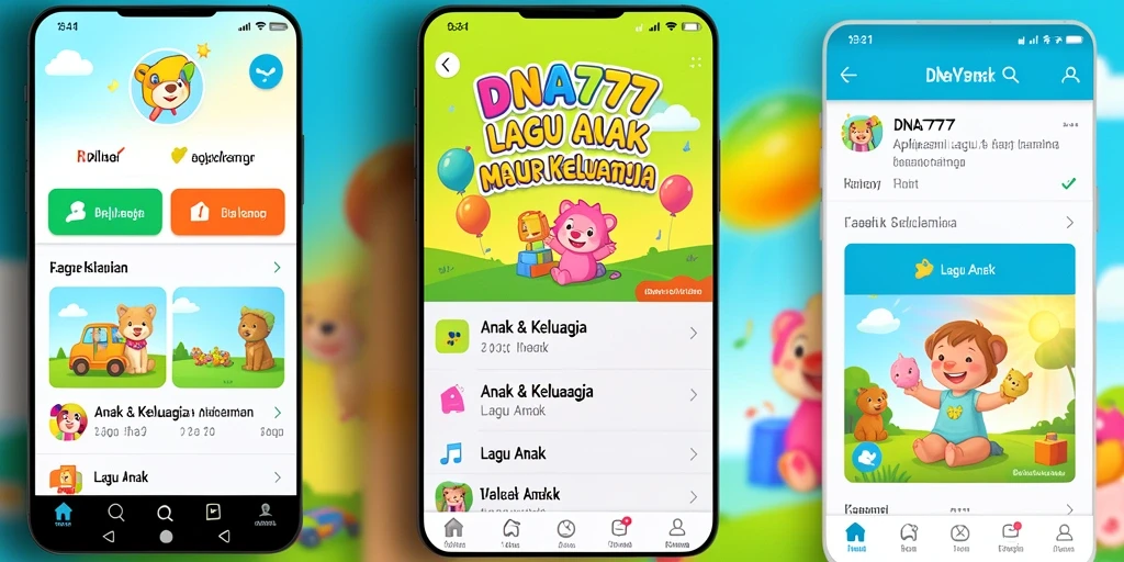 Antarmuka ramah anak dengan pilihan lagu yang menarik.