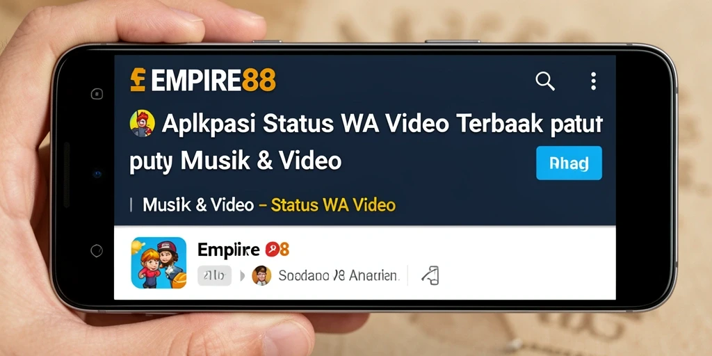 Tampilan antarmuka EMPIRE88 yang menarik untuk status WA Video.