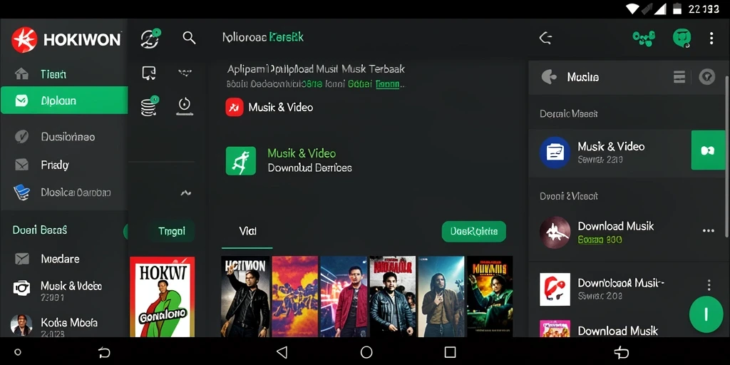 Antarmuka HOKIWON yang menarik untuk Download Musik.