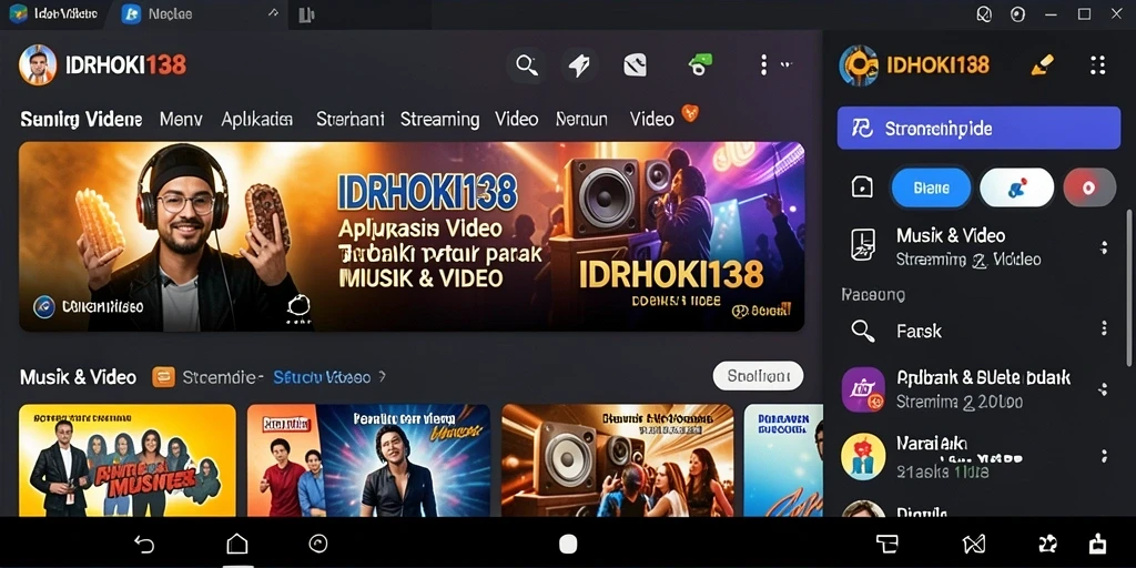 Tampilan antarmuka modern dan praktis dari IDRHOKI138 untuk Streaming Video.