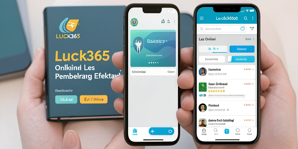 Tampilan antarmuka aplikasi LUCK365 untuk Les Online yang menarik.