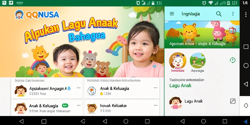 Antarmuka QQNUSA yang ramah anak saat memilih lagu.