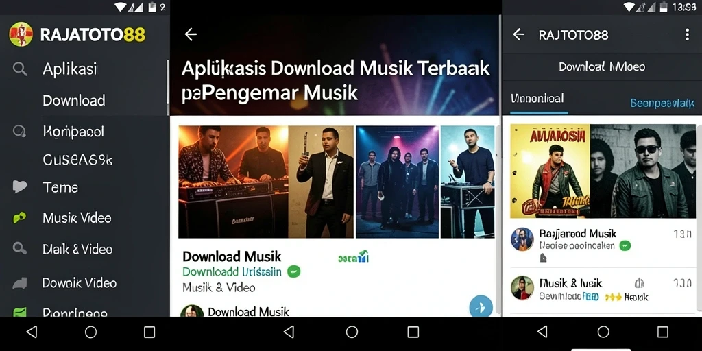 Antarmuka RAJATOTO88 menampilkan berbagai fungsi untuk Download Musik.