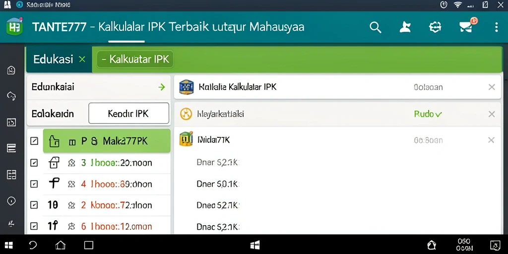 Screenshot antarmuka TANTE777 yang menunjukkan kalkulator IPK.