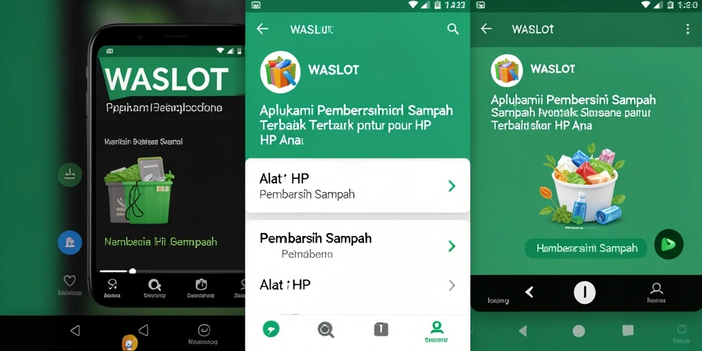 Tampilan antarmuka WASLOT saat melakukan pembersihan sampah.